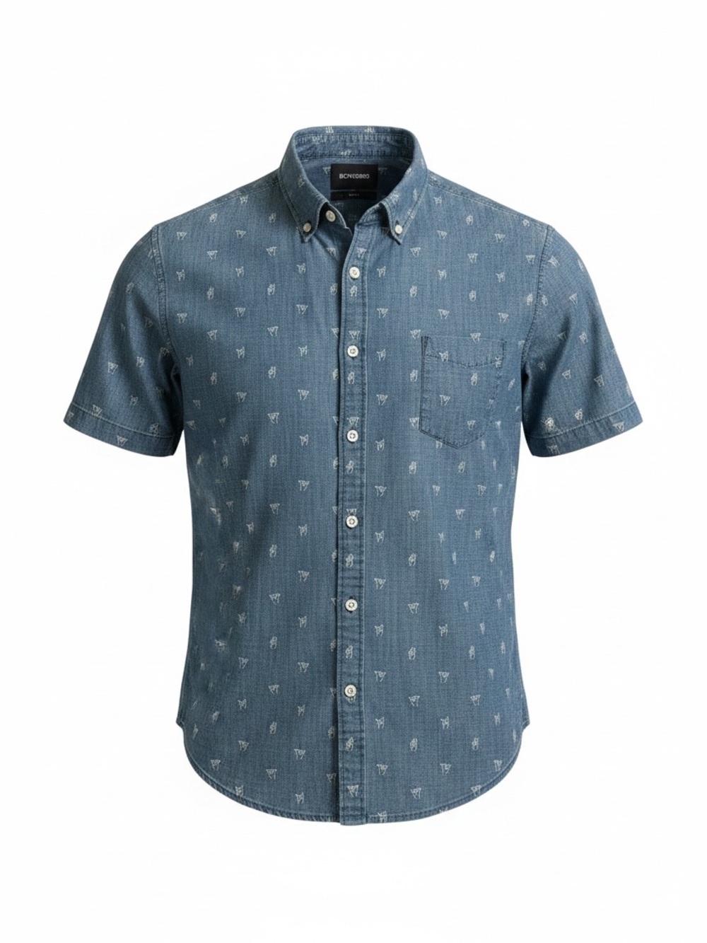 Bonobos Short-Sleeve Chambray Button-Down Shirt in Denim Blue
